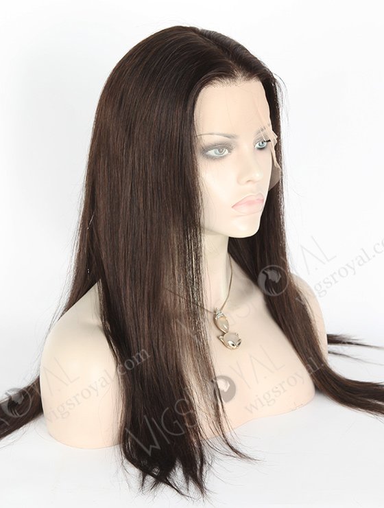 In Stock Indian Remy Hair 18" Straight 1#/3# Evenly Blended Color Lace Front Wig MLF-01005-2525