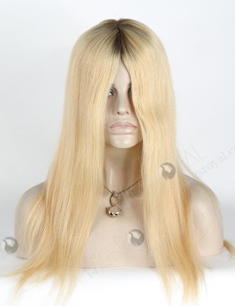 In Stock European Virgin Hair 18" Straight T9/24# Color Silk Top Glueless Wig GL-08011