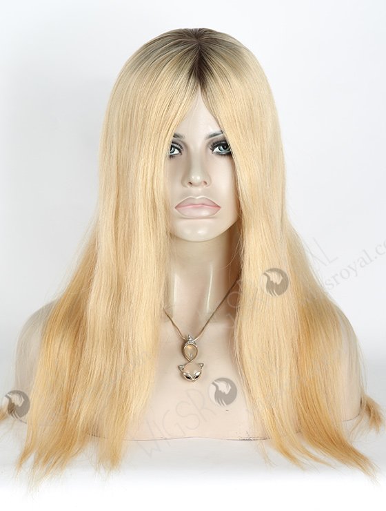 In Stock European Virgin Hair 18" Straight T9/24# Color Silk Top Glueless Wig GL-08074-2839