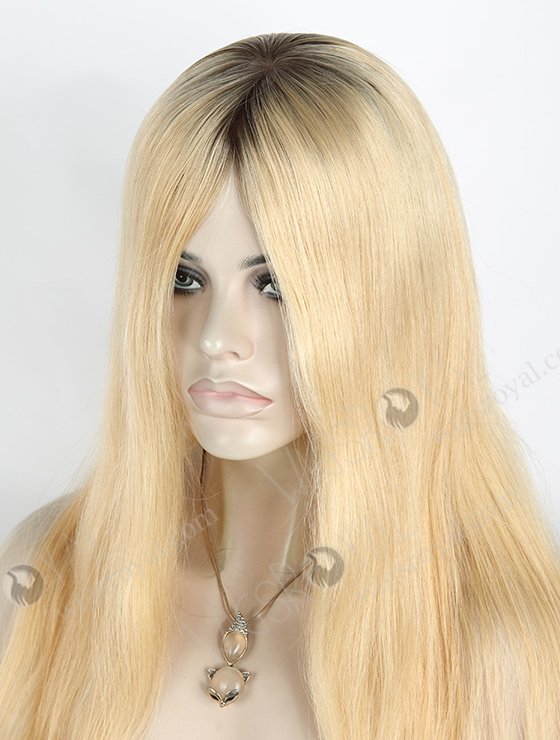 In Stock European Virgin Hair 18" Straight T9/24# Color Silk Top Glueless Wig GL-08074-2841