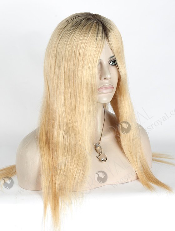 In Stock European Virgin Hair 18" Straight T9/24# Color Silk Top Glueless Wig GL-08074-2842