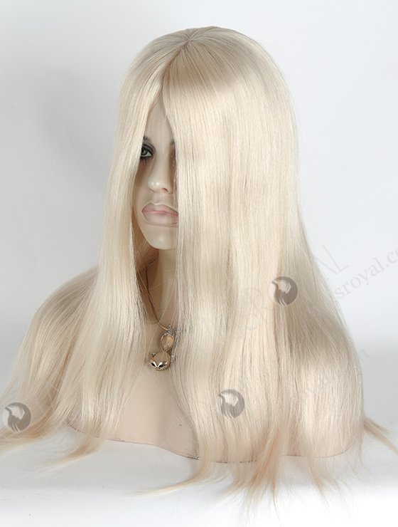 In Stock European Virgin Hair 18" Straight White Color Silk Top Glueless Wig GL-08048-2749