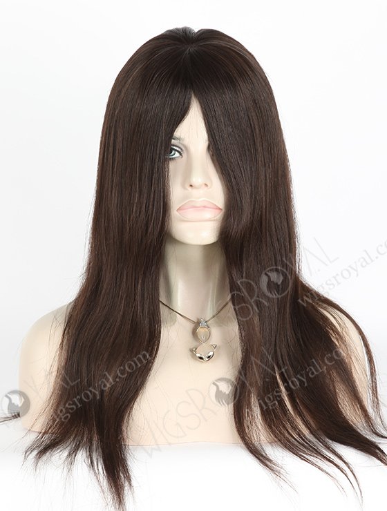 In Stock European Virgin Hair 18" Natural Straight Natural Color Silk Top Glueless Wig GL-08003-2662