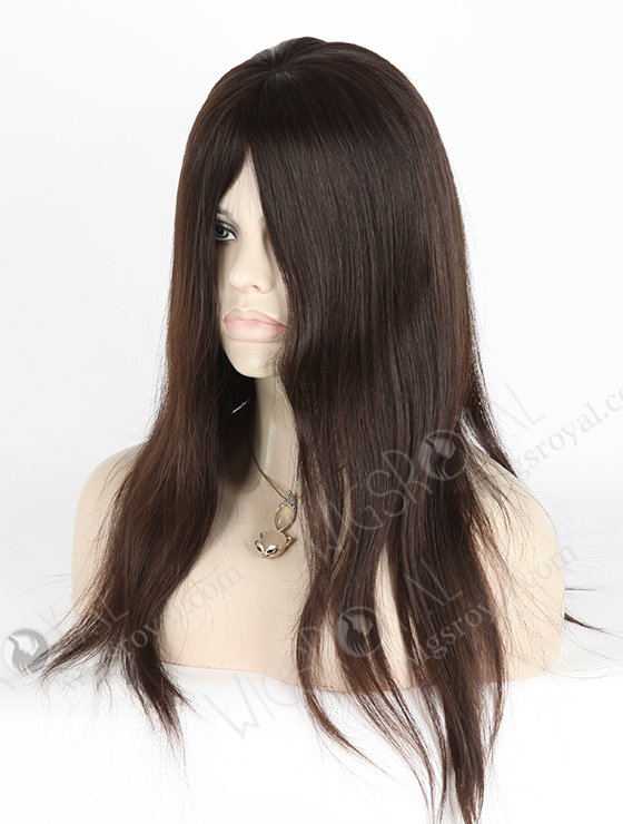 In Stock European Virgin Hair 18" Natural Straight Natural Color Silk Top Glueless Wig GL-08003-2663