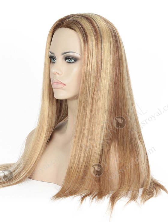 In Stock European Virgin Hair 20" Straight T9/22# with 9# Highlights Silk Top Glueless Wig GL-08049-2912