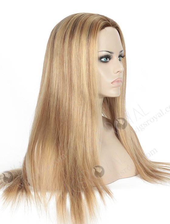 In Stock European Virgin Hair 20" Straight T9/22# with 9# Highlights Silk Top Glueless Wig GL-08049-2915
