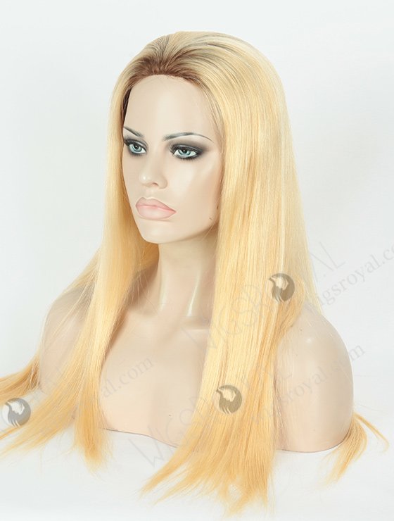 In Stock European Virgin Hair 20" Straight T9/613# Color Silk Top Glueless Wig GL-08041-2870