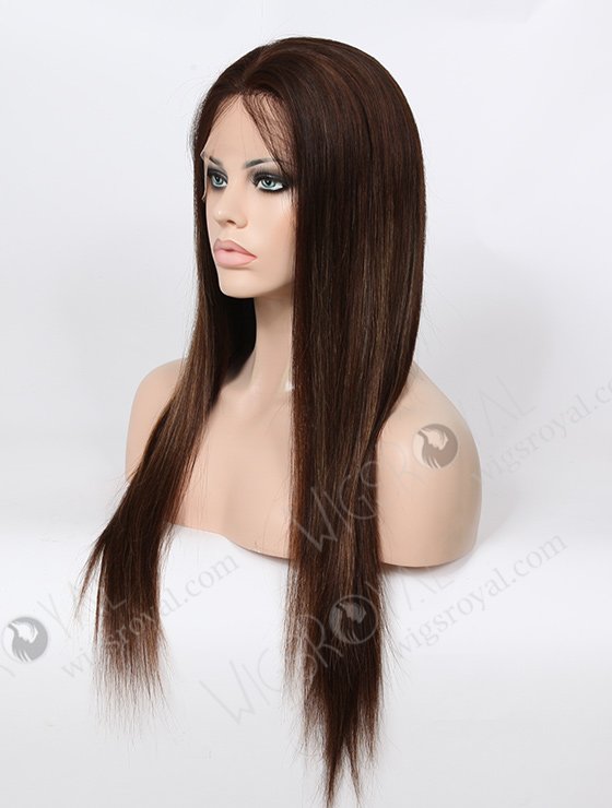 22 Inches European Hair Brown with Blonde Highlights Wig WR-LW-071-2953