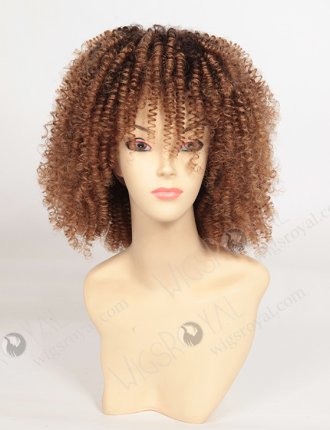 Dark Roots Human Hair Brown Curly Wig WR-LW-079