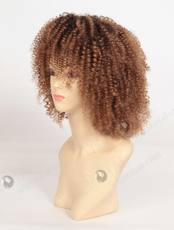 Dark Roots Human Hair Brown Curly Wig WR-LW-079-3005