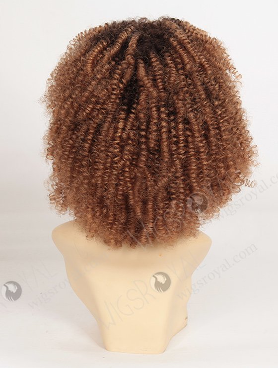 Dark Roots Human Hair Brown Curly Wig WR-LW-079-3006