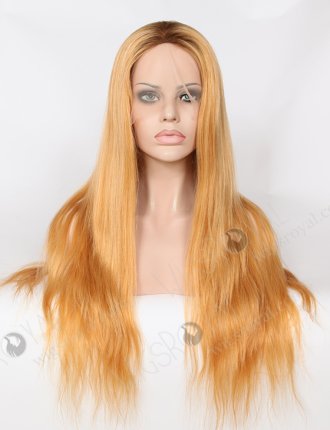 Brown Roots Blonde Color Chinese Hair Wig WR-LW-072