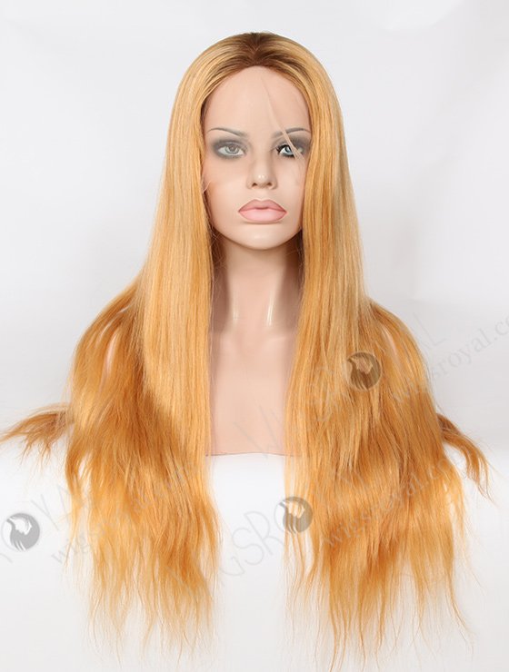 Brown Roots Blonde Color Chinese Hair Wig WR-LW-072-2957