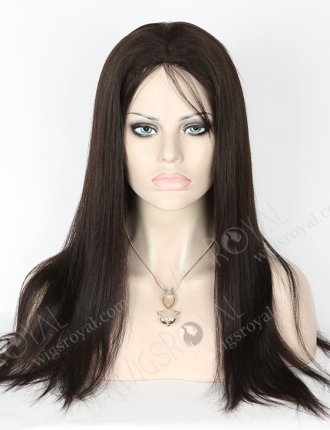 In Stock Chinese Virgin Hair 18" Light Yaki Natural Color Silk Top Glueless Wig GL-07012