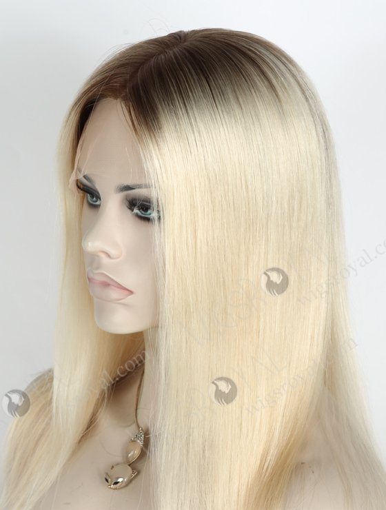 In Stock European Virgin Hair 14" Straight T9/60# Color Lace Front Silk Top Glueless Wig GLL-08007-3454