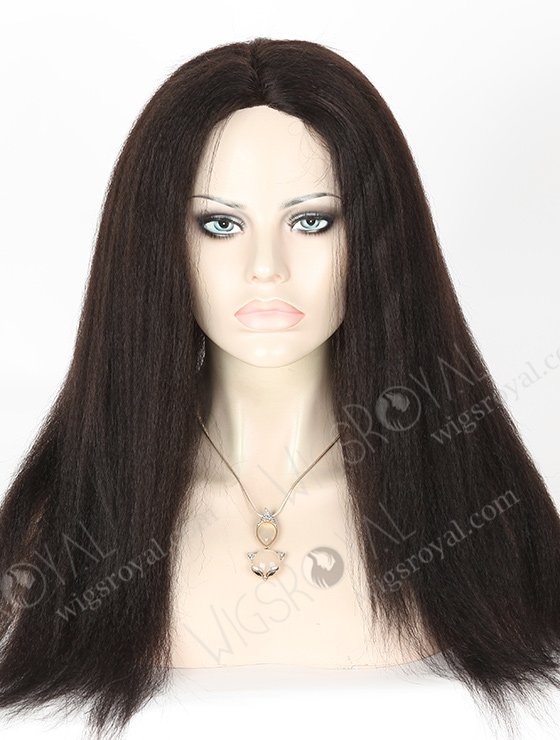 In Stock Indian Remy Hair 18" Kinky Straight 1b# Color Full Lace Glueless Wig GL-01034-3272