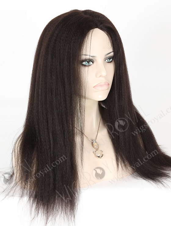 In Stock Indian Remy Hair 18" Kinky Straight 1b# Color Full Lace Glueless Wig GL-01034-3271
