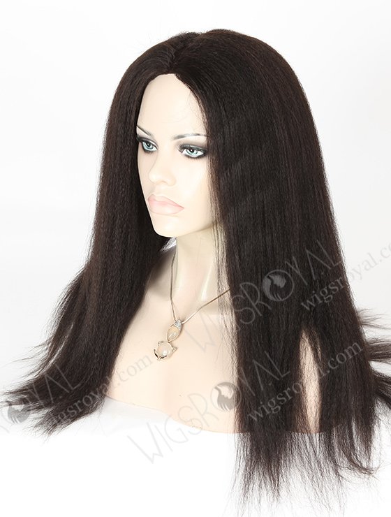 In Stock Indian Remy Hair 18" Kinky Straight 1b# Color Full Lace Glueless Wig GL-01034-3273
