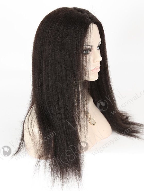 In Stock Indian Remy Hair 18" Kinky Straight 1b# Color Full Lace Glueless Wig GL-01034-3274