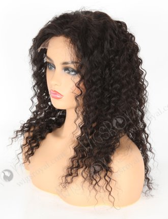 In Stock Indian Remy Hair 16" Deep Wave Natural Color 5"×5" HD Lace Closure Wig CW-01003