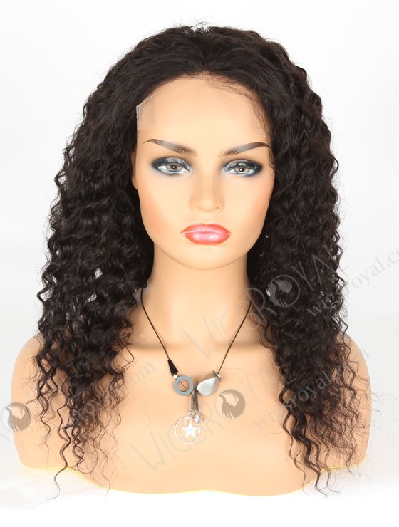 In Stock Indian Remy Hair 18" Deep Wave Natural Color 5"×5" HD Lace Closure Wig CW-01004