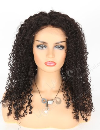 In Stock Indian Remy Hair 22" Tight Pissy Natural Color 5"×5" HD Lace Closure Wig CW-01014