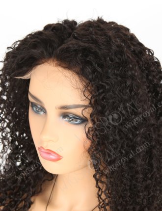 In Stock Indian Remy Hair 22" Tight Pissy Natural Color 5"×5" HD Lace Closure Wig CW-01014