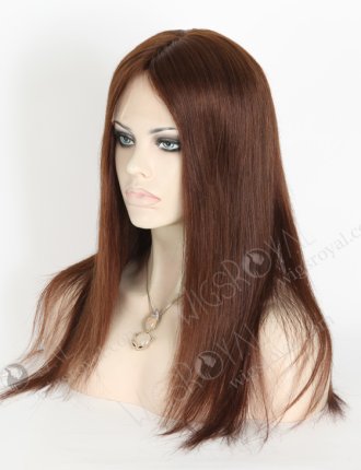 In Stock European Virgin Hair 16" Straight 3# Color Lace Front Silk Top Glueless Wig GLL-08004