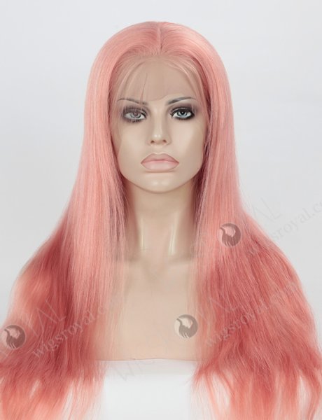 Silky Straight Long Pink Color Peruvian Virgin Hair Wigs WR-LW-100