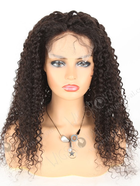 In Stock Brazilian Virgin Hair 22" Tight Curly Natural Color Lace Closure Wig CW-04003