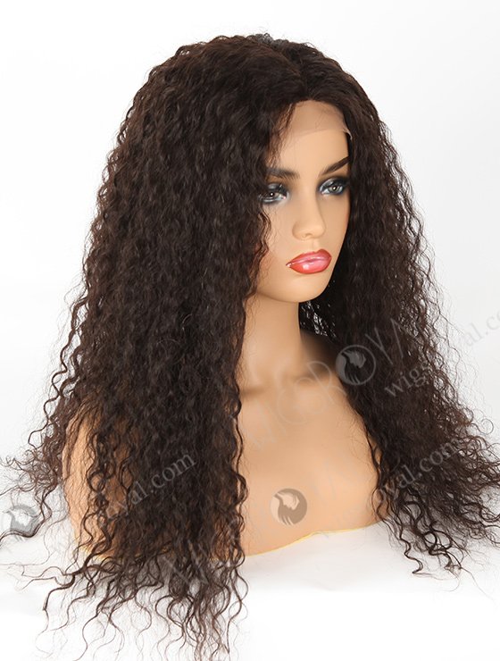 In Stock Indian Remy Hair 22" Loose Curl 18mm Natural Color Silk Top Full Lace Wig STW-079-3860