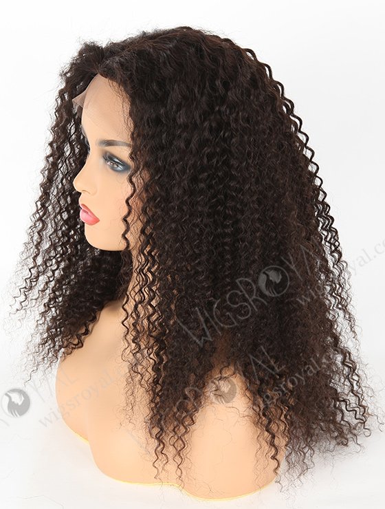 In Stock Indian Remy Hair 18" Kinky Curl Natural Color Silk Top Full Lace Wig STW-078-3797