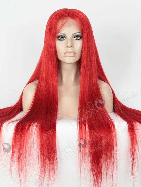 Silky Straight Long Red Color European Virgin Hair Wigs WR-LW-102-4118