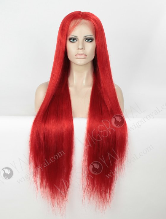 Silky Straight Long Red Color European Virgin Hair Wigs WR-LW-102-4117