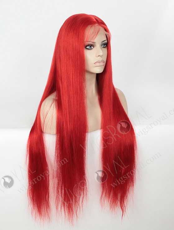 Silky Straight Long Red Color European Virgin Hair Wigs WR-LW-102-4122