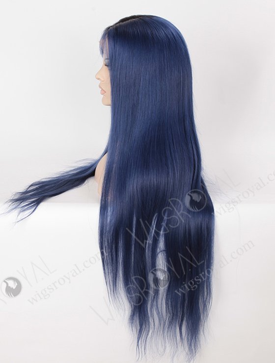 Silky Straight Long Ombre Color 1B#/Blue European Virgin Hair Wigs WR-LW-101-4111
