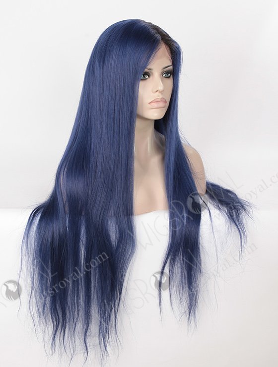 Silky Straight Long Ombre Color 1B#/Blue European Virgin Hair Wigs WR-LW-101-4113