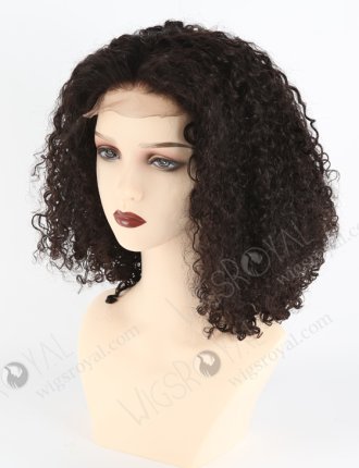 In Stock Indian Remy Hair 14" All One Length Tight Pissy Natural Color 4"×4" Lace Closure Wig CW-01029