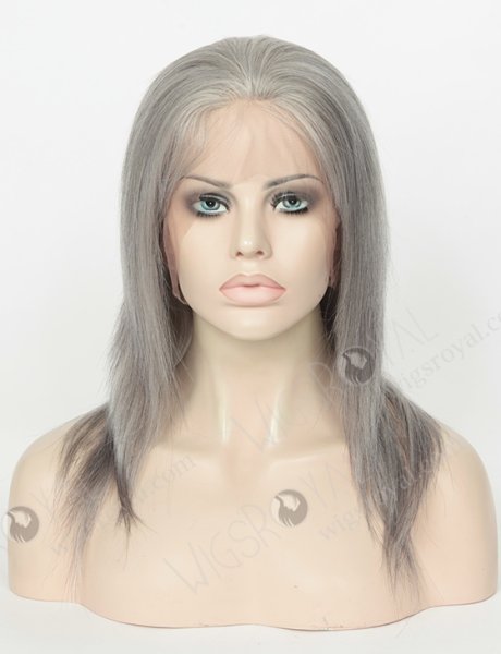 Grey Brazilian Hair Yaki Full Lace Wigs WR-LW-097