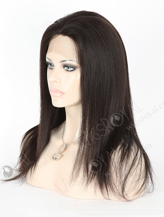In Stock Malaysian Virgin Hair 14" Light Yaki Natural Color Silk Top Full Lace Wig STW-315-3891