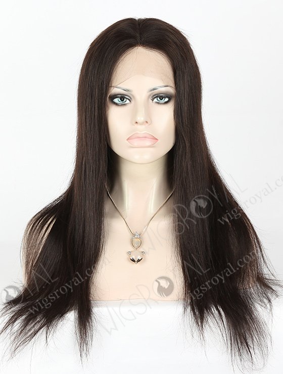 In Stock Malaysian Virgin Hair 18" Straight Natural Color Silk Top Full Lace Wig STW-302-3963
