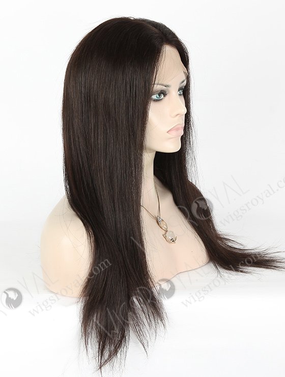 In Stock Malaysian Virgin Hair 18" Straight Natural Color Silk Top Full Lace Wig STW-302-3970