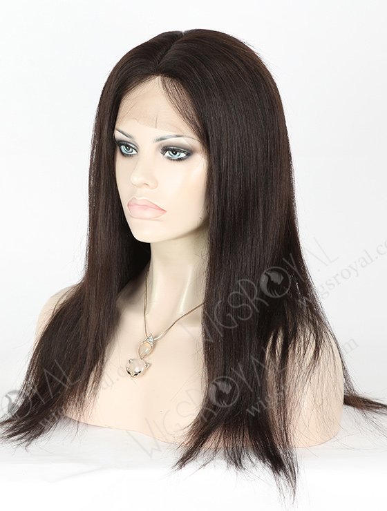 In Stock Malaysian Virgin Hair 16" Light Yaki Natural Color Silk Top Full Lace Wig STW-314-3899