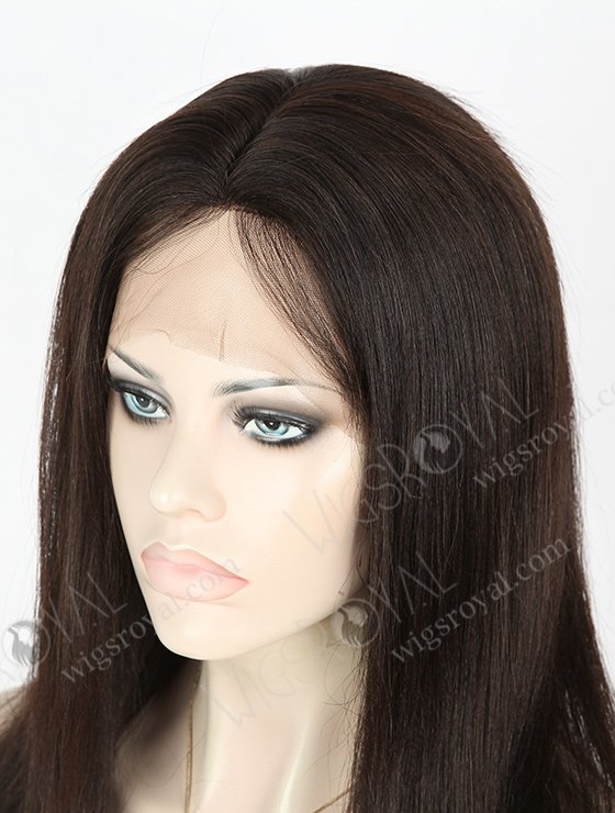 In Stock Malaysian Virgin Hair 16" Light Yaki Natural Color Silk Top Full Lace Wig STW-314-3901