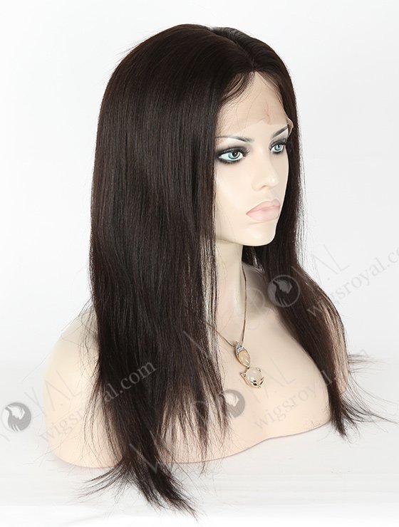 In Stock Malaysian Virgin Hair 16" Light Yaki Natural Color Silk Top Full Lace Wig STW-314-3904