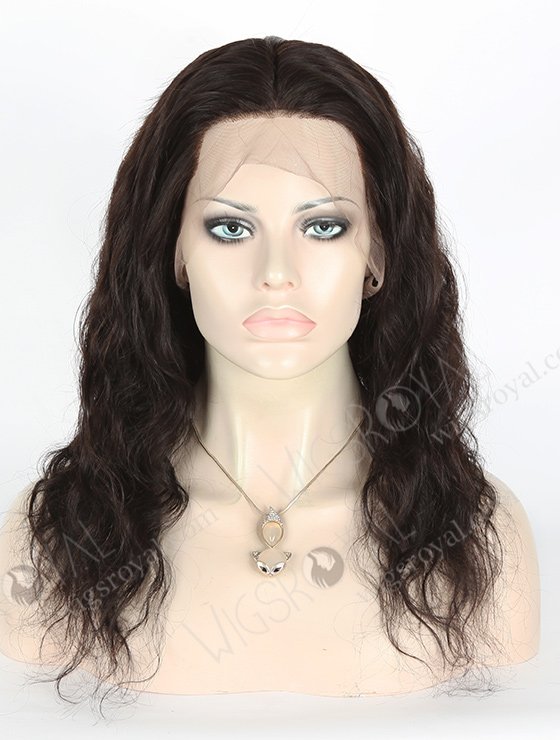 In Stock Malaysian Virgin Hair 16" Natural Straight Natural Color Silk Top Full Lace Wig STW-312-3929