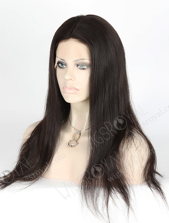 In Stock Malaysian Virgin Hair 18" Straight Natural Color Silk Top Full Lace Wig STW-319-3978