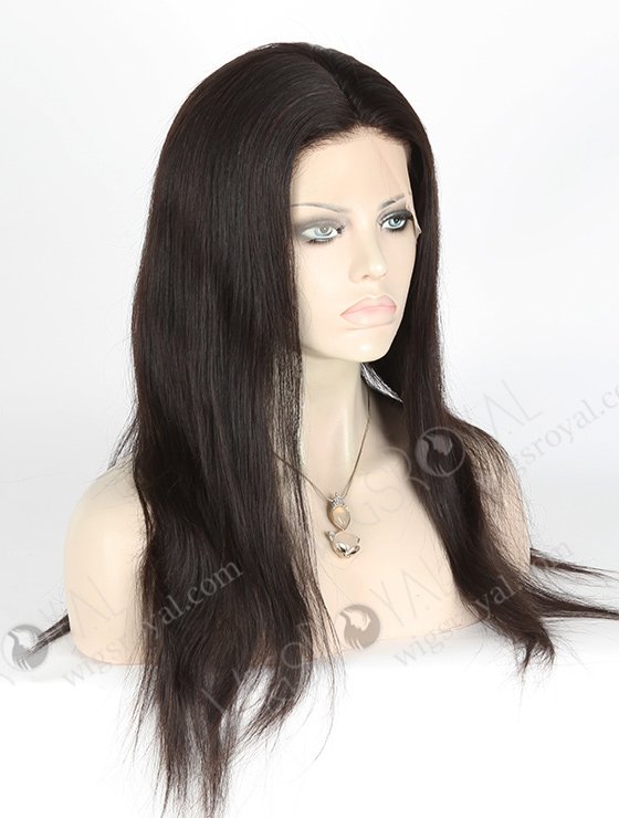 In Stock Malaysian Virgin Hair 18" Straight Natural Color Silk Top Full Lace Wig STW-319-3977