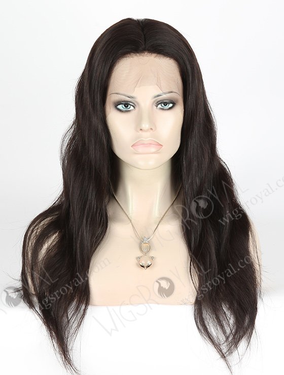 In Stock Indian Remy Hair 18" Straight Natural Color Silk Top Full Lace Wig STW-066