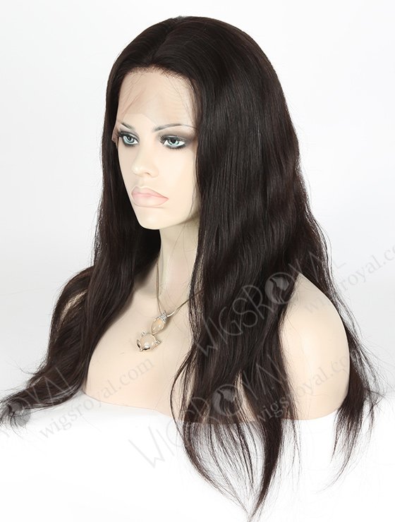 In Stock Indian Remy Hair 18" Straight Natural Color Silk Top Full Lace Wig STW-066-3807